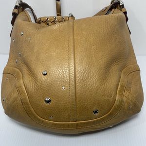 Coach Soho Tan Studded Nubuck Hobo Shoulder Bag…